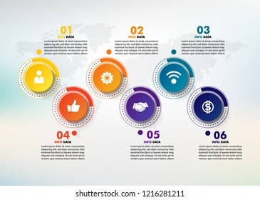 Infographic element data for business.  abstract banner element. 
6-steps concept. can be used web design or presentation. 
vector illustration background