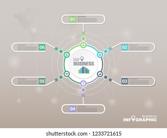 Infographic element data for business.  abstract banner element. 
6-steps concept. can be used web design or presentation. 
vector illustration background