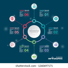 Infographic element data for business.  abstract banner element. 
6-steps concept. can be used web design or presentation. 
vector illustration background