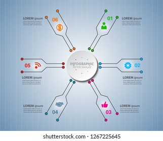Infographic element data for business.  abstract banner element. 
6-steps concept. can be used web design or presentation. 
vector illustration background

