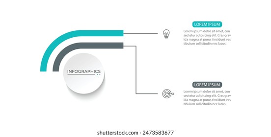 elemento infográfico diseño 2 pasos.