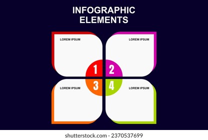 infographic element design with 4 colorful steps for presentation and business. infographic planning design for presentations.