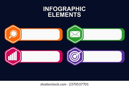 infographic element design with 4 colorful steps for presentation and business. infographic planning design for presentations.