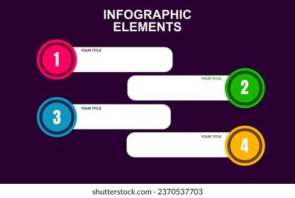 infographic element design with 4 colorful steps for presentation and business. infographic planning design for presentations.