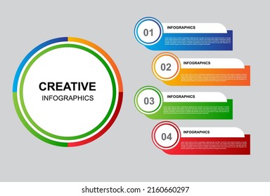 infographic element design with 4 stages for presentation and business.