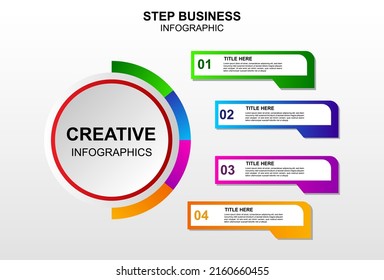 infographic element design with 4 stages for presentation and business.