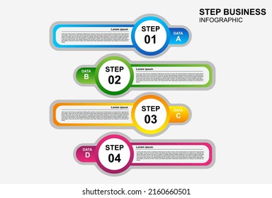 infographic element design with 4 stages for presentation and business.