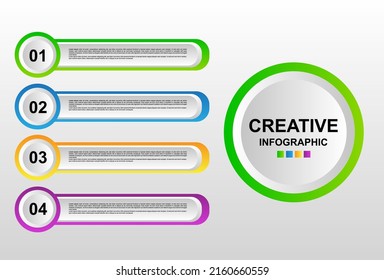 diseño de elementos infográficos con 4 etapas para presentación y negocio.