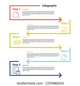 infographic element design 4 step, infochart planning