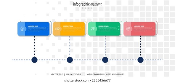 infographic element design 4 step, infochart planning
