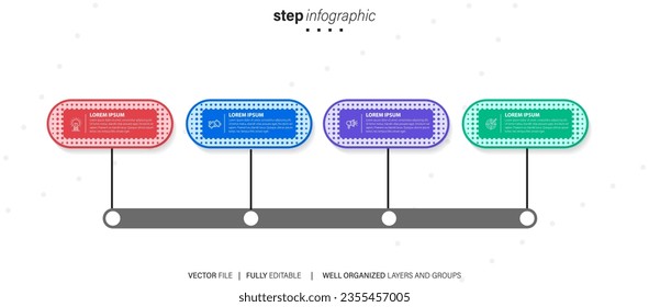 infographic element design 4 step, infochart planning
