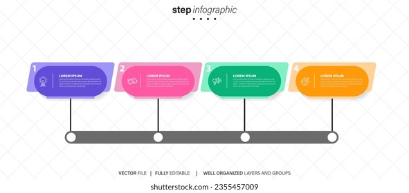 infographic element design 4 step, infochart planning
