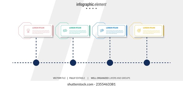 infographic element design 4 step, infochart planning
