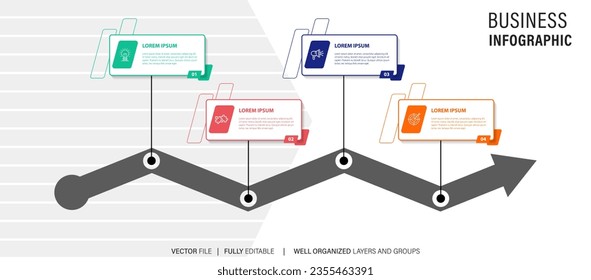 infographic element design 4 step, infochart planning
