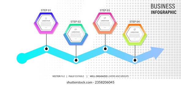 infographic element design 4 step, infochart planning