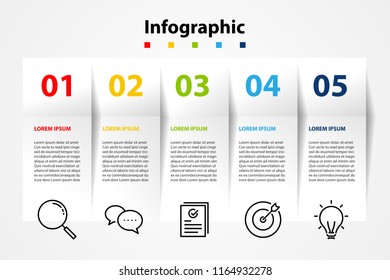 infographic element design 5 step, infochart planning