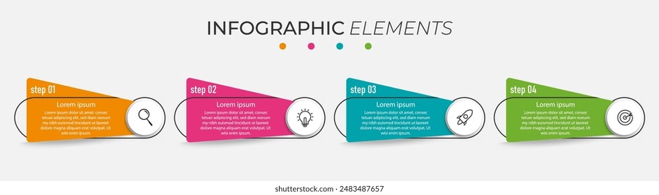 Infographic element design with 5 step process can be used for workflow diagram, info chart, web design. vector illustration.