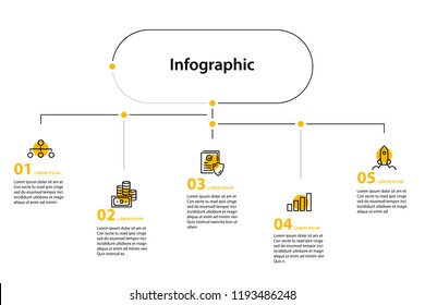 infographic element design 6 step, infochart planning