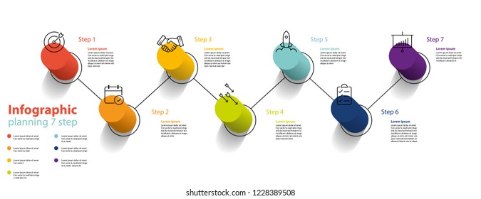infographic element design 7 step, infochart planning
