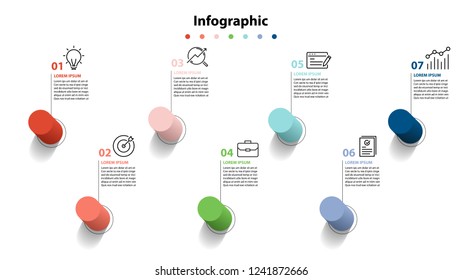 infographic element design 7 step, infochart planning