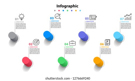 infographic element design 7 step, infochart planning