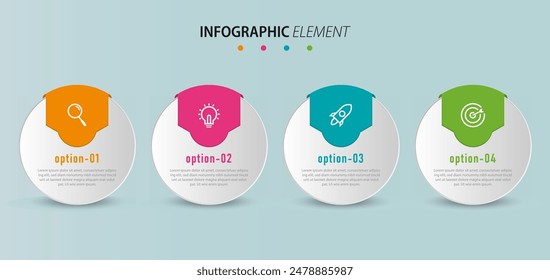 infographic element design with four options or steps. Premium Vector
