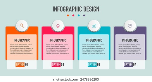 infographic element design with four options or steps. Premium Vector
