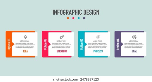diseño de elementos infográficos con cuatro opciones o pasos. Vector Premium
