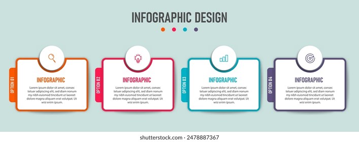 diseño de elementos infográficos con cuatro opciones o pasos. Vector Premium
