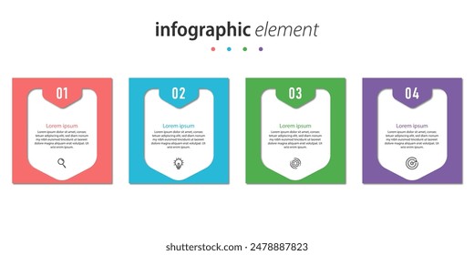 diseño de elementos infográficos con cuatro opciones o pasos. Vector Premium
