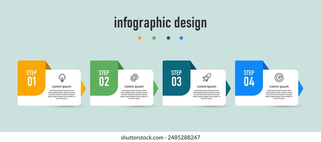 Infographic element design presentation business with 4 options can be used for workflow diagram, info chart, web design. vector illustration.