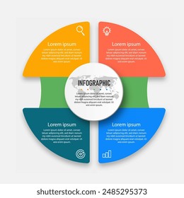 Infographic element design presentation business timeline with 4 steps, options. can be used for workflow diagram, info chart, web design. vector illustration.