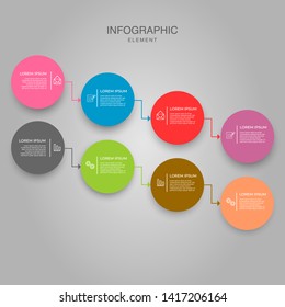 Infographic Element Design Template. Modern Business Data Visualization Timeline with Step Option and Marketing Icons can be used for workflow layout, presentation, diagram, annual reports