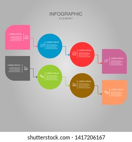 Infographic Element Design Template. Modern Business Data Visualization Timeline with Step Option and Marketing Icons can be used for workflow layout, presentation, diagram, annual reports