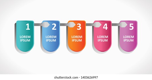 The infographic element is equipped with supporting icons. Has a variety of colors and color gradations. Business infographics and presentations. Vector infographic