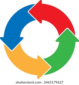 Infographic element in the form of four arrows in a circle.eps
