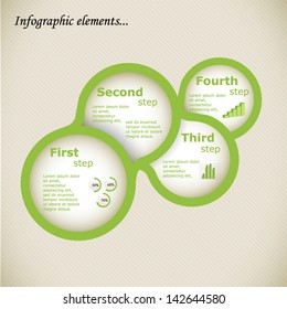 Infographic element with green abstract circles
