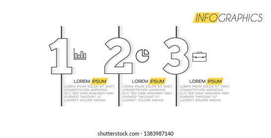 Infographic element with icons and 3 options or step. Can be used for process, presentation, diagram, workflow layout, info graph, web design. Vector illustration.