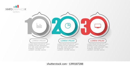 Infographic element with icons and 3 options or step. Can be used for process, presentation, diagram, workflow layout, info graph, web design. Vector illustration.
