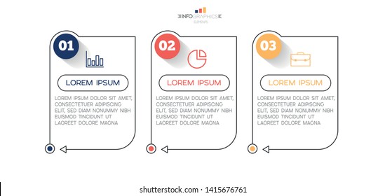 Infographic element with icons and 3 options or steps. Can be used for process, presentation, diagram, workflow layout, info graph, web design. Vector illustration.