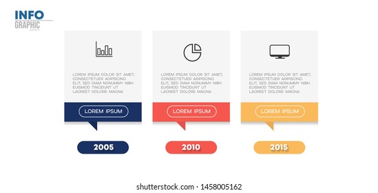 Infographic element with icons and 3 options or steps. Can be used for process, presentation, diagram, workflow layout, info graph, web design. Vector illustration.