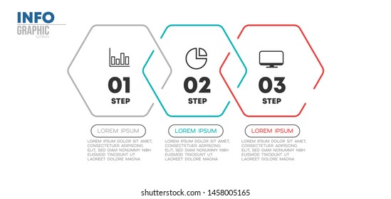 Infographic element with icons and 3 options or steps. Can be used for process, presentation, diagram, workflow layout, info graph, web design. Vector illustration.