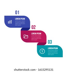 Infographic element with icons and 3 options