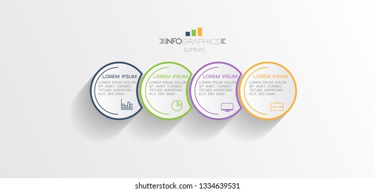 Infographic element with icons and 4 options or step. Can be used for process, presentation, diagram, workflow layout, info graph, web design. Vector illustration.