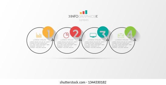Infographic element with icons and 4 options or step. Can be used for process, presentation, diagram, workflow layout, info graph, web design. Vector illustration.