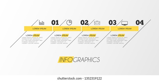 Infographic element with icons and 4 options or step. Can be used for process, presentation, diagram, workflow layout, info graph, web design. Vector illustration.