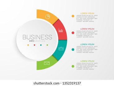 Infographic element with icons and 4 options or step. Can be used for process, presentation, diagram, workflow layout, info graph, web design. Vector illustration.