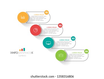Infographic element with icons and 4 options or step. Can be used for process, presentation, diagram, workflow layout, info graph, web design. Vector illustration.