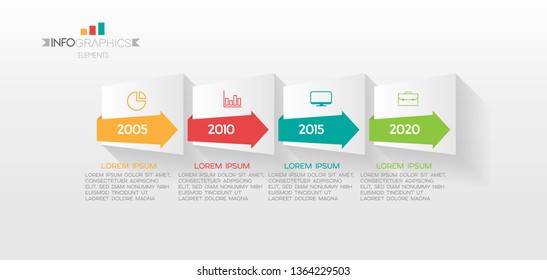 Infographic element with icons and 4 options or step. Can be used for process, presentation, diagram, workflow layout, info graph, web design. Vector illustration.