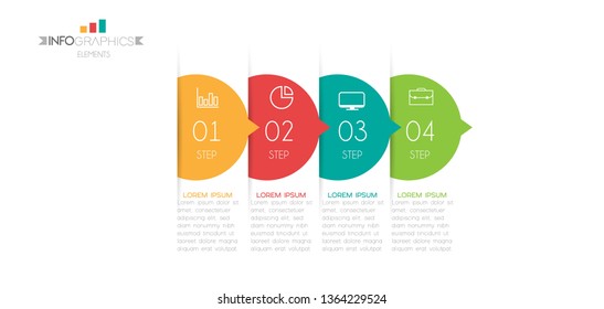 Infographic element with icons and 4 options or step. Can be used for process, presentation, diagram, workflow layout, info graph, web design. Vector illustration.